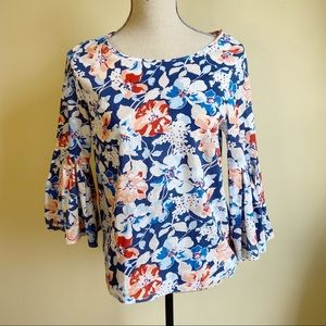 Jane & Delancy Floral Bell Sleeve Top